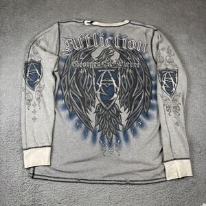 Y2K Affliction Reversible Shirt Mens 2XL George St Pierre Long Sleeve Thermal